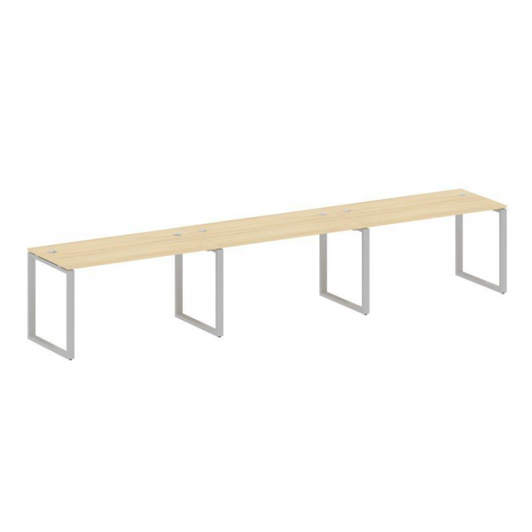 Metal System Рабочая станция на 3 места на О-образном м/к БО.СМ-3.3 Акация Лорка/Металл Серый 4200*7