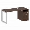 Metal System Quattro Рабочая станция с тумбой на О-образном м/к 50БО.РС-СТП-1.2 Венге Цаво/Металл Се