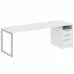 Metal System Quattro Рабочая станция с тумбой на О-образном м/к 40БО.РС-СТП-1.5 Белый/Металл Серый 2