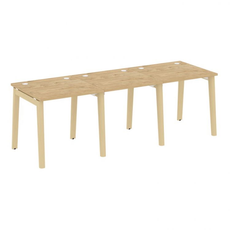 Onix Wood Рабочая станция OW.RS-3.0.8 Тиквуд Светлый/Дуб Светлый/Металл Белый 2340*800*750