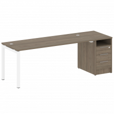 Metal System Quattro Рабочая станция с тумбой на П-образном м/к 50БП.РС-СТП-1.5 Вяз Благородный/Мета