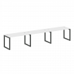 Metal System Quattro Рабочая станция на 3 места на О-образном м/к 50БО.СМ-3.3 Белый/Металл Антрацит