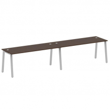 Metal System Рабочая станция на 2 места на А-образном м/к БА.СМ-2.5 Венге Цаво/Металл Серый 3600*720