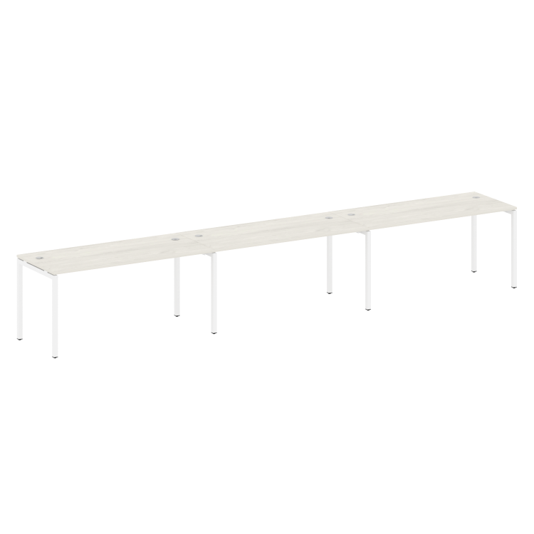 Metal System Quattro Рабочая станция на 3 места на П-образном м/к 40БП.СМ-3.4 Дуб Наварра/Металл Бел