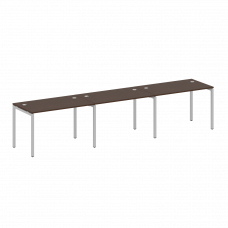 Metal System Quattro Рабочая станция на 3 места на П-образном м/к 40БП.СМ-3.2 Венге Цаво/Металл Серы