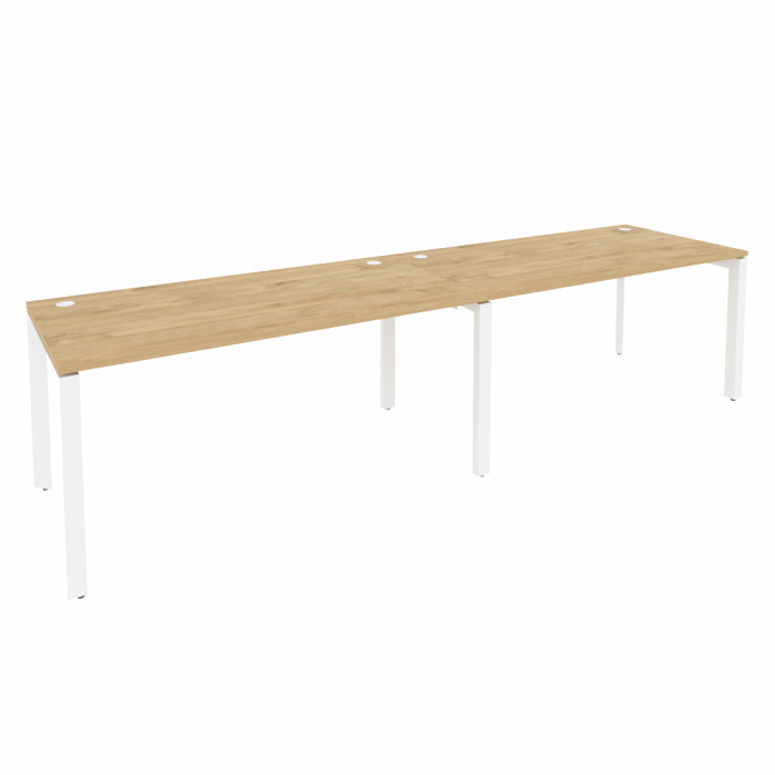 Оникс Рабочая станция на П-образном м/к O.MP-RS-2.4.8 Тиквуд Светлый/Металл Белый 3160*800*750