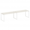 Metal System Рабочая станция на 2 места на О-образном м/к БО.СМ-2.4 Дуб Наварра/Металл Белый 3200*72