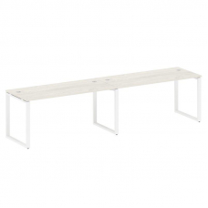 Metal System Рабочая станция на 2 места на О-образном м/к БО.СМ-2.4 Дуб Наварра/Металл Белый 3200*72