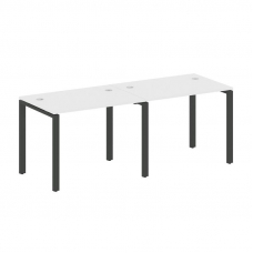 Metal System Рабочая станция на 2 места на П-образном м/к БП.СМ-2.1 Белый/Металл Антрацит 2000*720*7