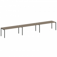 Metal System Quattro Рабочая станция на 3 места на П-образном м/к 40БП.СМ-3.5 Вяз Благородный/Металл