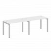 Metal System Quattro Рабочая станция на 2 места на П-образном м/к 50БП.СМ-2.2 Белый/Металл Серый 240