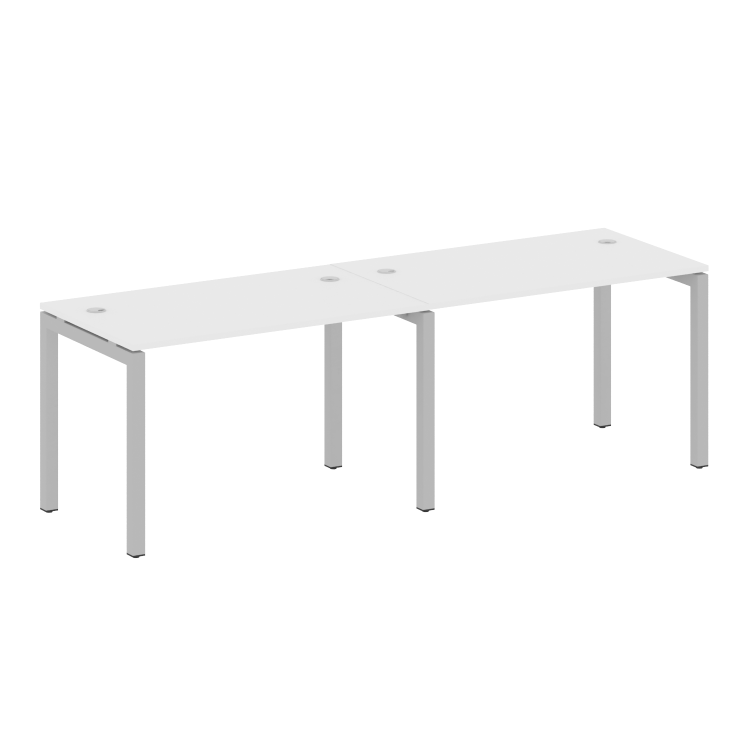 Metal System Quattro Рабочая станция на 2 места на П-образном м/к 50БП.СМ-2.2 Белый/Металл Серый 240