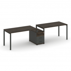 Concept Рабочая станция 2 места с 1 опорной тумбой CN.ORS-302 A Дуб Мали/Антрацит/Металл Антрацит 26