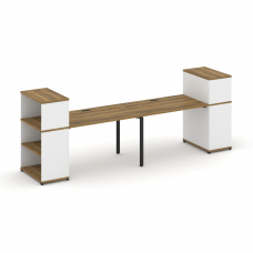 Concept Рабочая станция с опорными стеллажами с надставкой низ. CN.ORS-210 Сандал Янтарный/Белый Бри