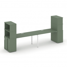 Concept Рабочая станция с опорными шкафом-купе с надставкой выс. CN.ORS-244 W Кобо/Металл Белый 4000