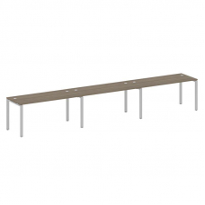 Metal System Рабочая станция на 3 места на П-образном м/к БП.СМ-3.4 Вяз Благородный/Металл Серый 480