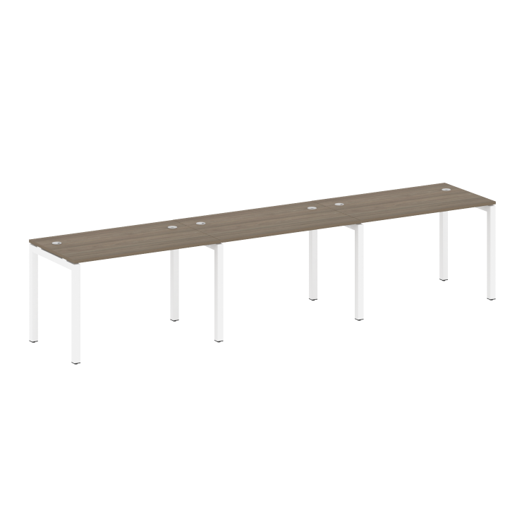 Metal System Quattro Рабочая станция на 3 места на П-образном м/к 50БП.СМ-3.2 Вяз Благородный/Металл