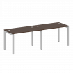 Metal System Quattro Рабочая станция на 2 места на П-образном м/к 50БП.СМ-2.2 Венге Цаво/Металл Серы