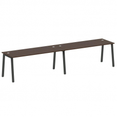 Metal System Рабочая станция на 2 места на А-образном м/к БА.СМ-2.5 Венге Цаво/Металл Антрацит 3600*