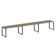 Metal System Рабочая станция на 3 места на О-образном м/к БО.СМ-3.4 Вяз Благородный/Металл Антрацит