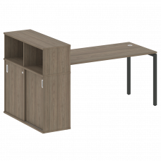 Metal System Quattro Стол письменный с шкафом-купе на П-образном м/к 40БП.РС-СШК-3.4 Т Вяз Благородн