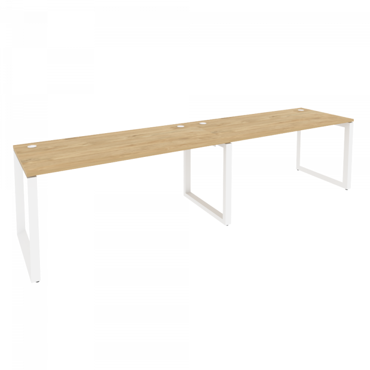 Onix Рабочая станция на О-образном м/к O.MO-RS-2.4.7 Тиквуд Светлый/Металл Белый 3160*720*750