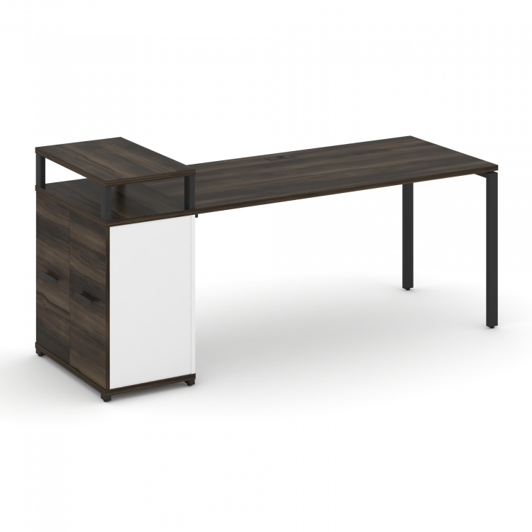 Concept Стол рабочий с опорным распаш. шкафом с верх. горизонтом CN.SP-224 B Дуб Мали/Белый Бриллиа
