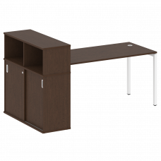 Metal System Quattro Стол письменный с шкафом-купе на П-образном м/к 40БП.РС-СШК-3.4 Т Венге Цаво/Ме
