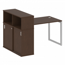 Metal System Quattro Стол письменный с шкафом-купе на О-образном м/к 40БО.РС-СШК-3.2 Т Венге Цаво/Ме