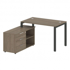 Metal System Рабочая станция с тумбой на П-образном м/к БП.РС-СТС-2.2 (L) Вяз Благородный/Металл Ант