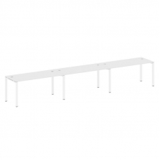 Metal System Рабочая станция на 3 места на П-образном м/к БП.СМ-3.4 Белый/Металл Белый 4800*720*750