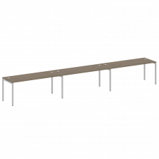 Metal System Quattro Рабочая станция на 3 места на П-образном м/к 40БП.СМ-3.5 Вяз Благородный/Металл