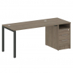 Metal System Рабочая станция с тумбой на П-образном м/к БП.РС-СТП-1.3 Вяз Благородный/Металл Антраци