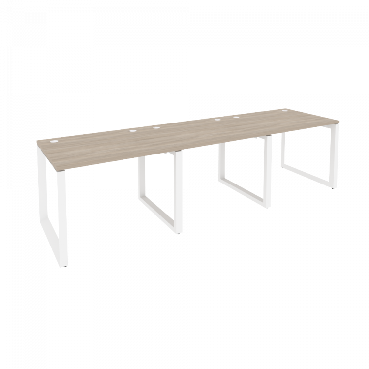 Onix Рабочая станция на О-образном м/к O.MO-RS-3.1.8 Дуб Аттик/Металл Белый 2940*800*750