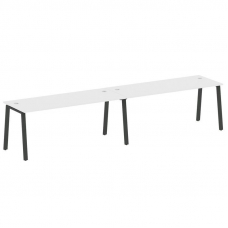 Metal System Рабочая станция на 2 места на А-образном м/к БА.СМ-2.5 Белый/Металл Антрацит 3600*720*7