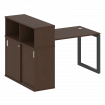 Metal System Quattro Стол письменный с шкафом-купе на О-образном м/к 50БО.РС-СШК-3.2 Т Венге Цаво/Ме