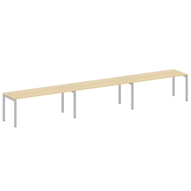 Metal System Quattro Рабочая станция на 3 места на П-образном м/к 50БП.СМ-3.5 Акация Лорка/Металл Се