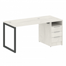 Metal System Quattro Рабочая станция с тумбой на О-образном м/к 40БО.РС-СТП-1.2 Дуб Наварра/Металл А