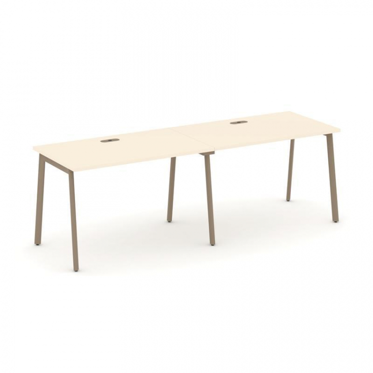 Estetica Рабочая станция 2 места ES.RS-2.2-LP Сатин/Металл Латте 2360*730*750