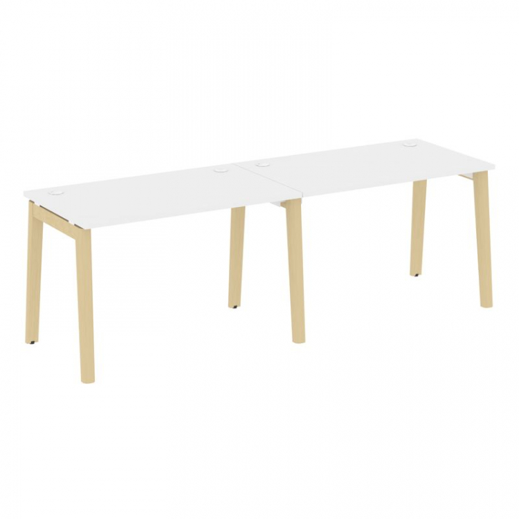 Onix Wood Рабочая станция OW.RS-2.2.7 Белый Бриллиант/Дуб Светлый/Металл Белый 2360*720*750