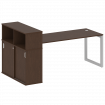 Metal System Quattro Стол письменный с шкафом-купе на О-образном м/к 50БО.РС-СШК-3.5 Т Венге Цаво/Ме