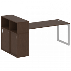 Metal System Quattro Стол письменный с шкафом-купе на О-образном м/к 50БО.РС-СШК-3.5 Т Венге Цаво/Ме