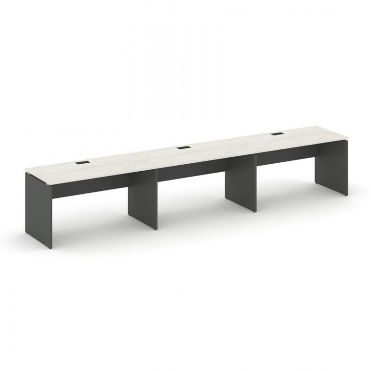 Style Project Рабочая станция 1 сторон. SN-D.ORS-032 Дуб Наварра/Антрацит/Черная Заглушка 3540*600*7