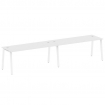Metal System Рабочая станция на 2 места на А-образном м/к БА.СМ-2.5 Белый/Металл Белый 3600*720*750