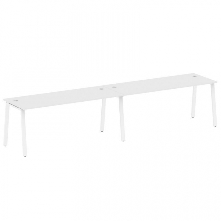 Metal System Рабочая станция на 2 места на А-образном м/к БА.СМ-2.5 Белый/Металл Белый 3600*720*750