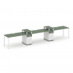 Concept Рабочая станция 3 места с 2 опорными тумбами CN.ORS-451 W Кобо/Белый Бриллиант/Металл Белый