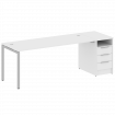 Metal System Quattro Рабочая станция с тумбой на П-образном м/к 40БП.РС-СТП-1.5 Белый/Металл Серый 2