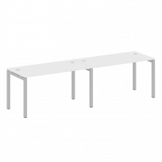 Metal System Quattro Рабочая станция на 2 места на П-образном м/к 50БП.СМ-2.3 Белый/Металл Серый 280