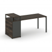 Concept Стол рабочий с опорным распаш. шкафом с верх. горизонтом CN.SP-224 A Дуб Мали/Антрацит/Мета