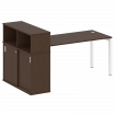 Metal System Quattro Стол письменный с шкафом-купе на П-образном м/к 50БП.РС-СШК-3.4 Т Венге Цаво/Ме